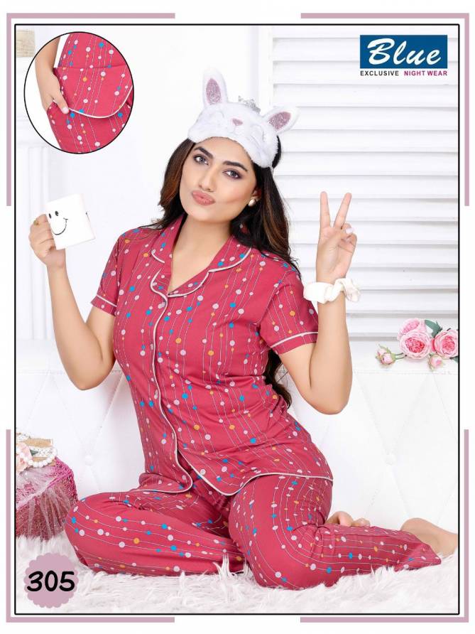 Blue Collar 8 Daily Wear Hosiery cotton Wholesale Night Suit Collection